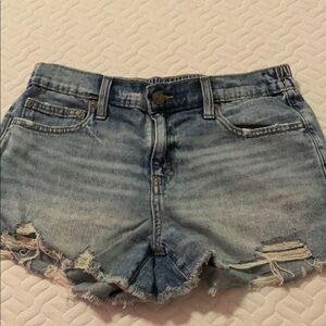 Aerie Blue Jean Shorts Distressed Casual